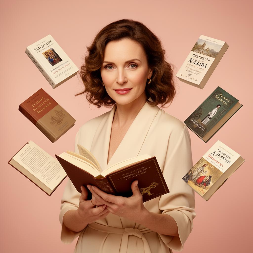 Author with book